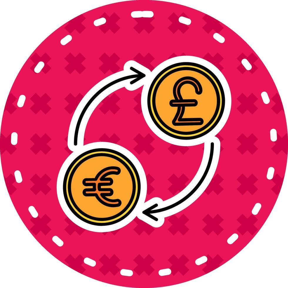 Currency exchange Line Filled Sticker Icon vector