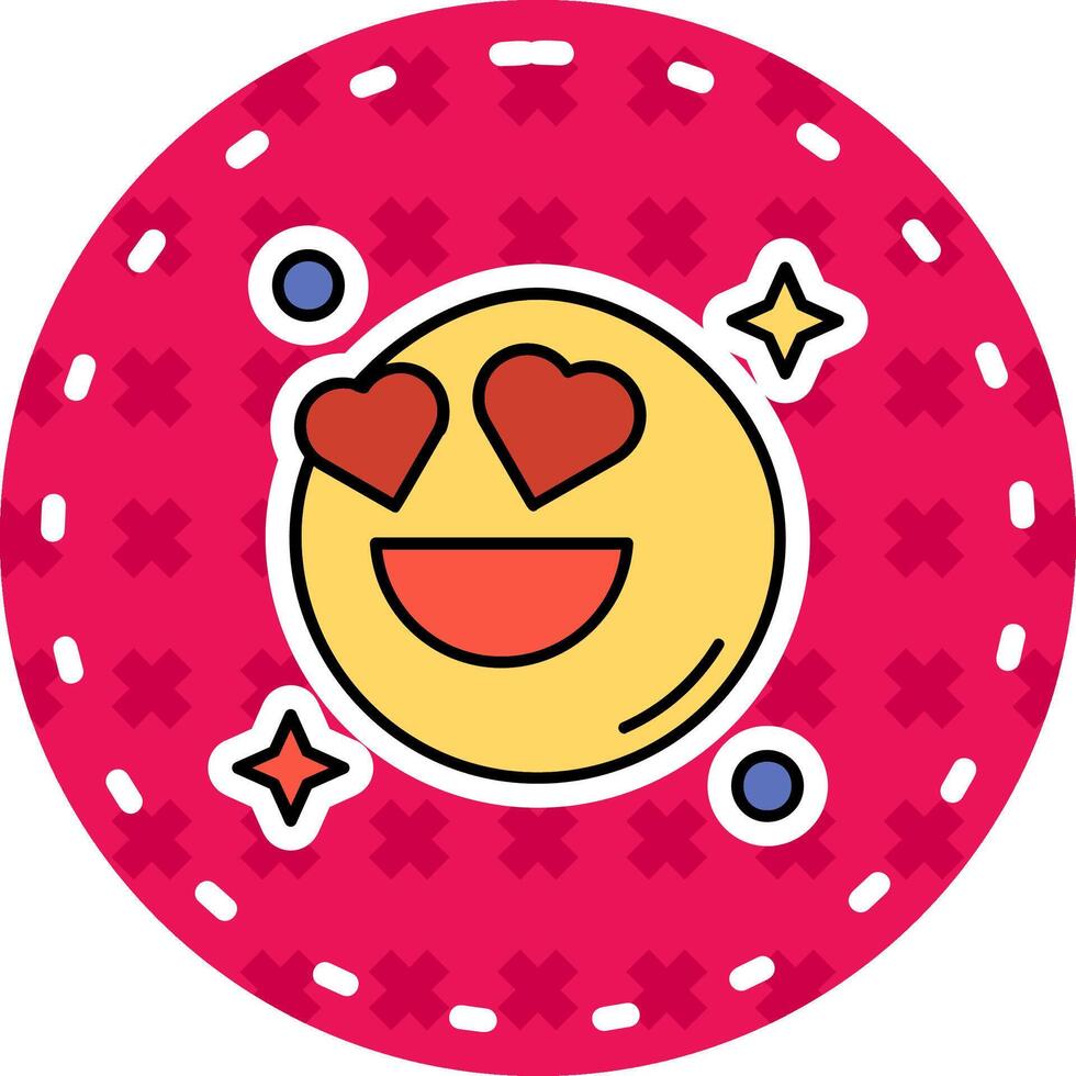 In love Line Filled Sticker Icon vector