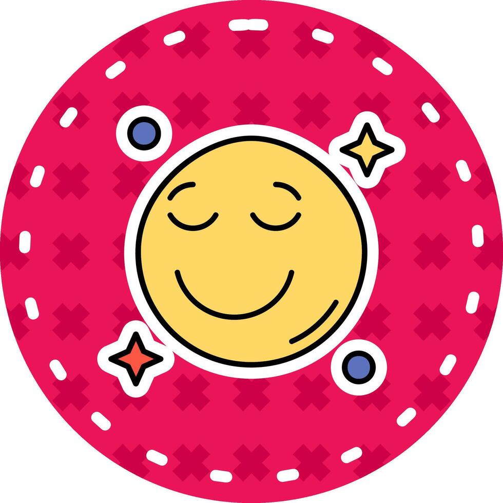 Relieved Line Filled Sticker Icon vector