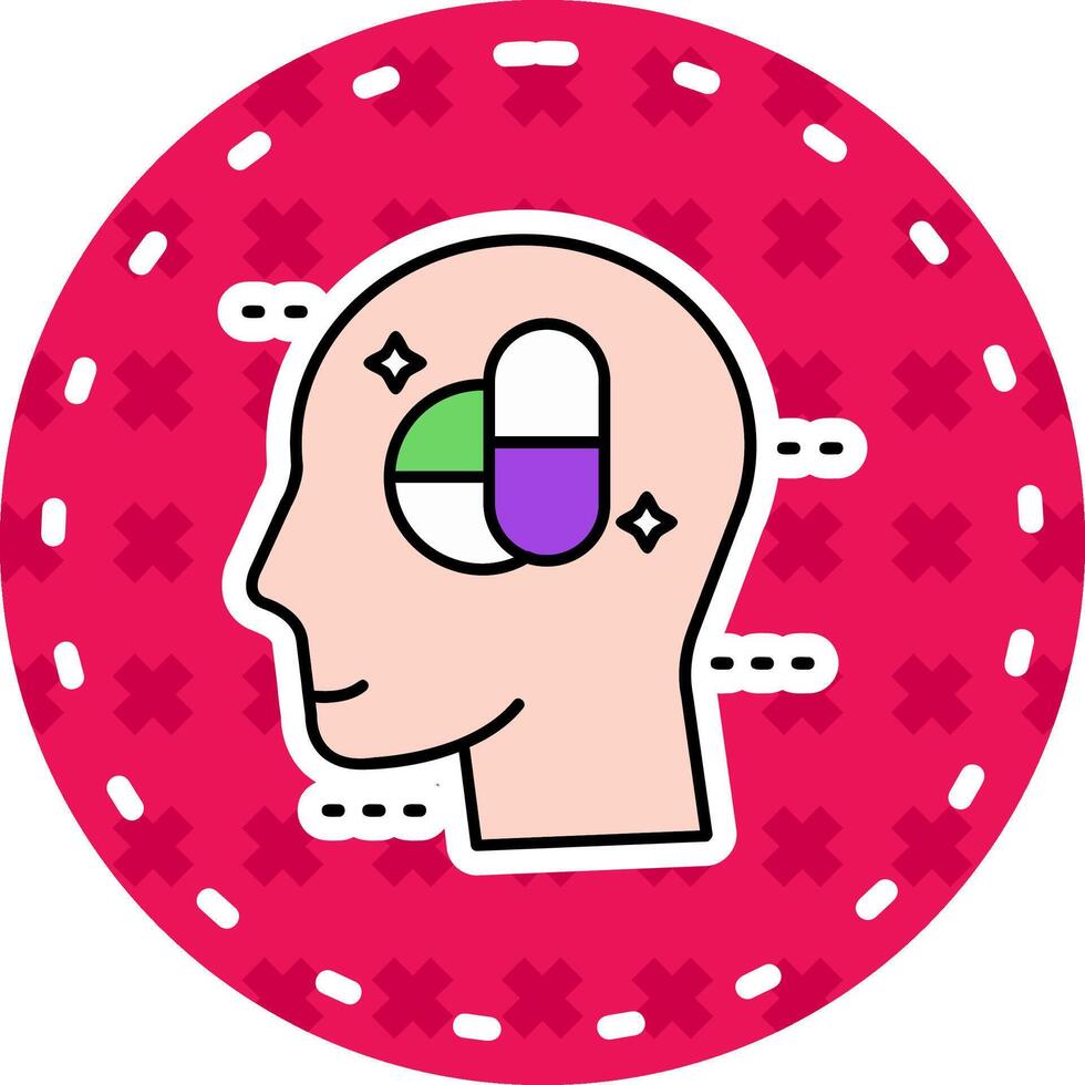 Medication Line Filled Sticker Icon vector