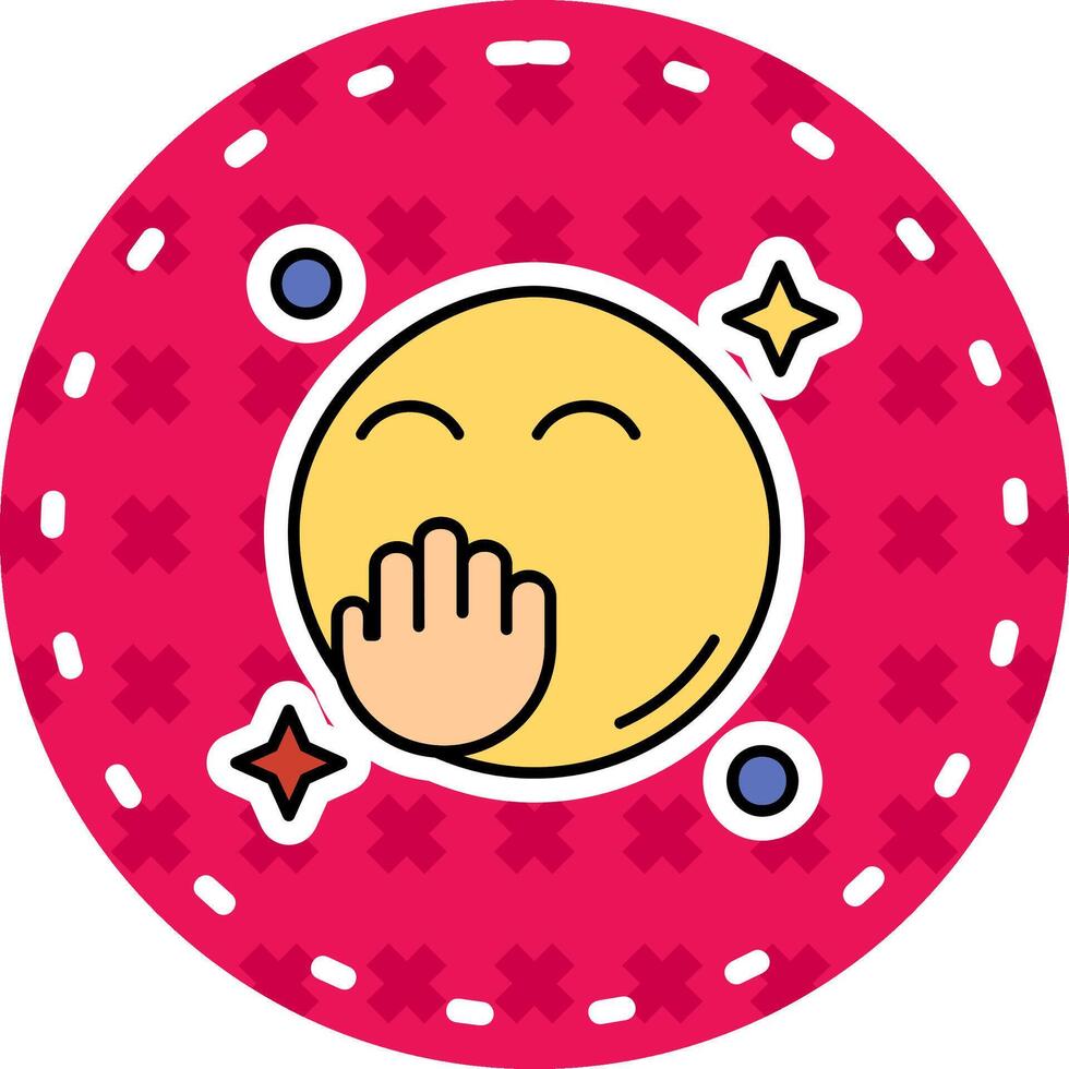 Blush Line Filled Sticker Icon vector