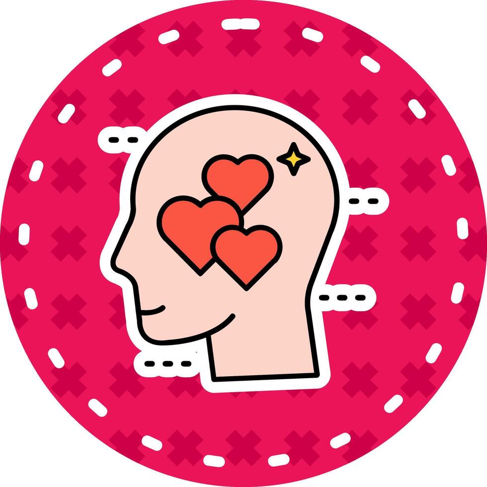 In love Line Filled Sticker Icon vector