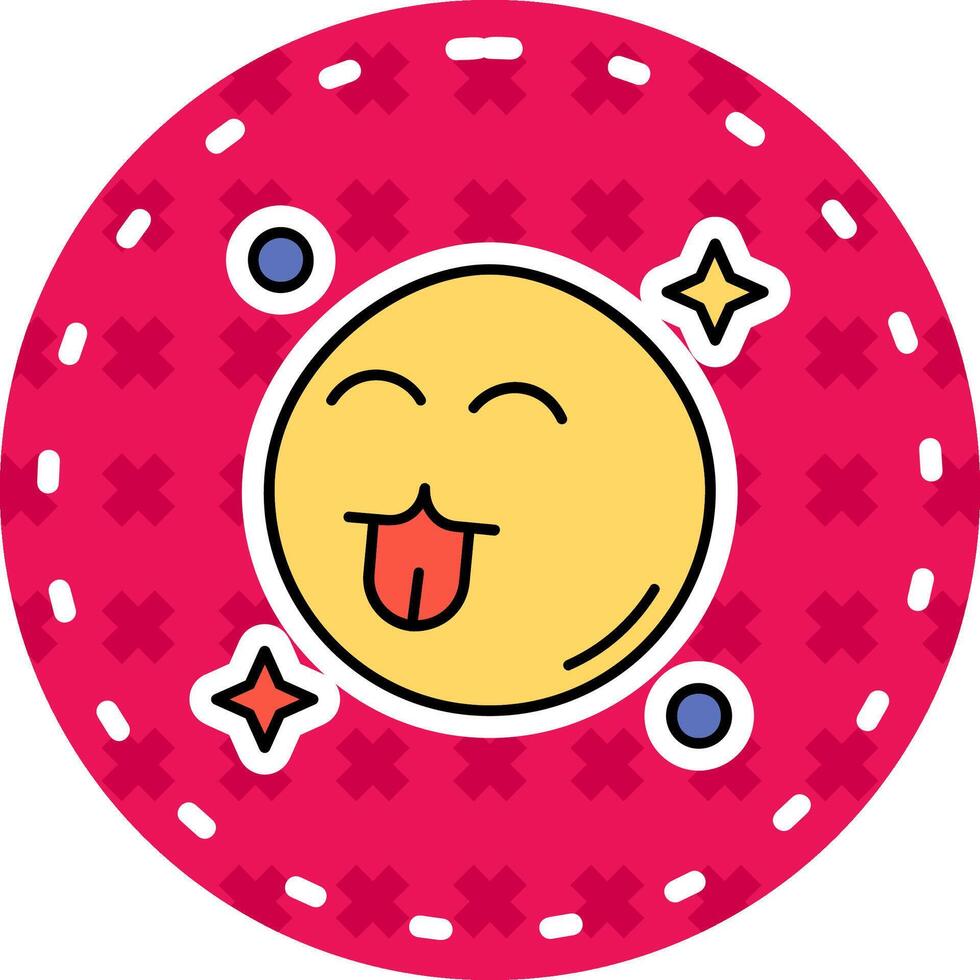 Cute Line Filled Sticker Icon vector