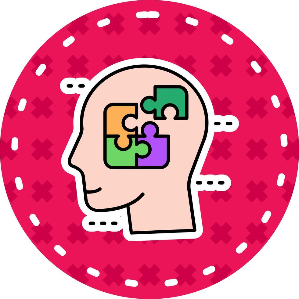 Confused Line Filled Sticker Icon vector