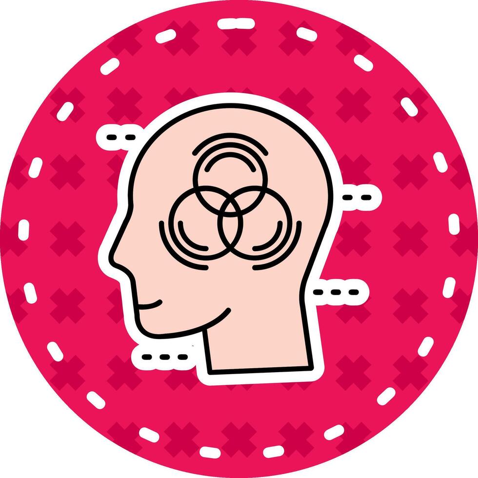Emotional intelligence Line Filled Sticker Icon vector