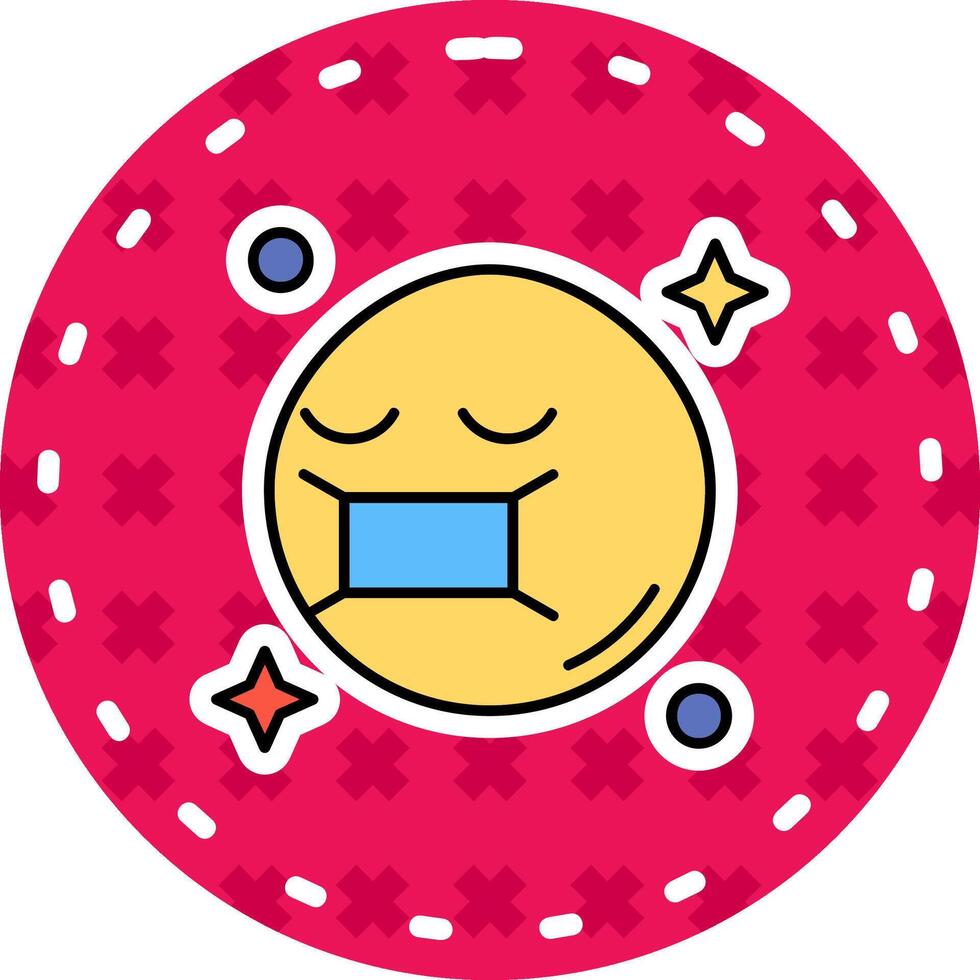 Face mask Line Filled Sticker Icon vector