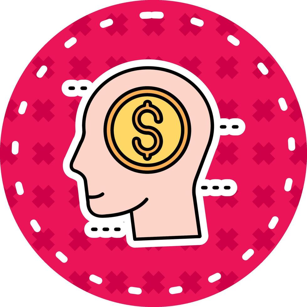 Greed Line Filled Sticker Icon vector
