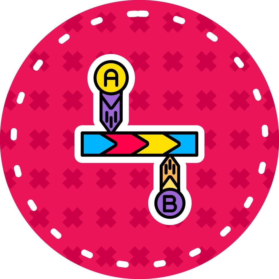 Timeline Line Filled Sticker Icon vector