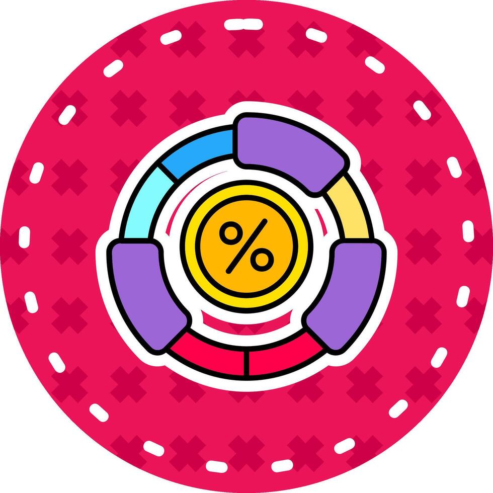 Ratio Line Filled Sticker Icon vector