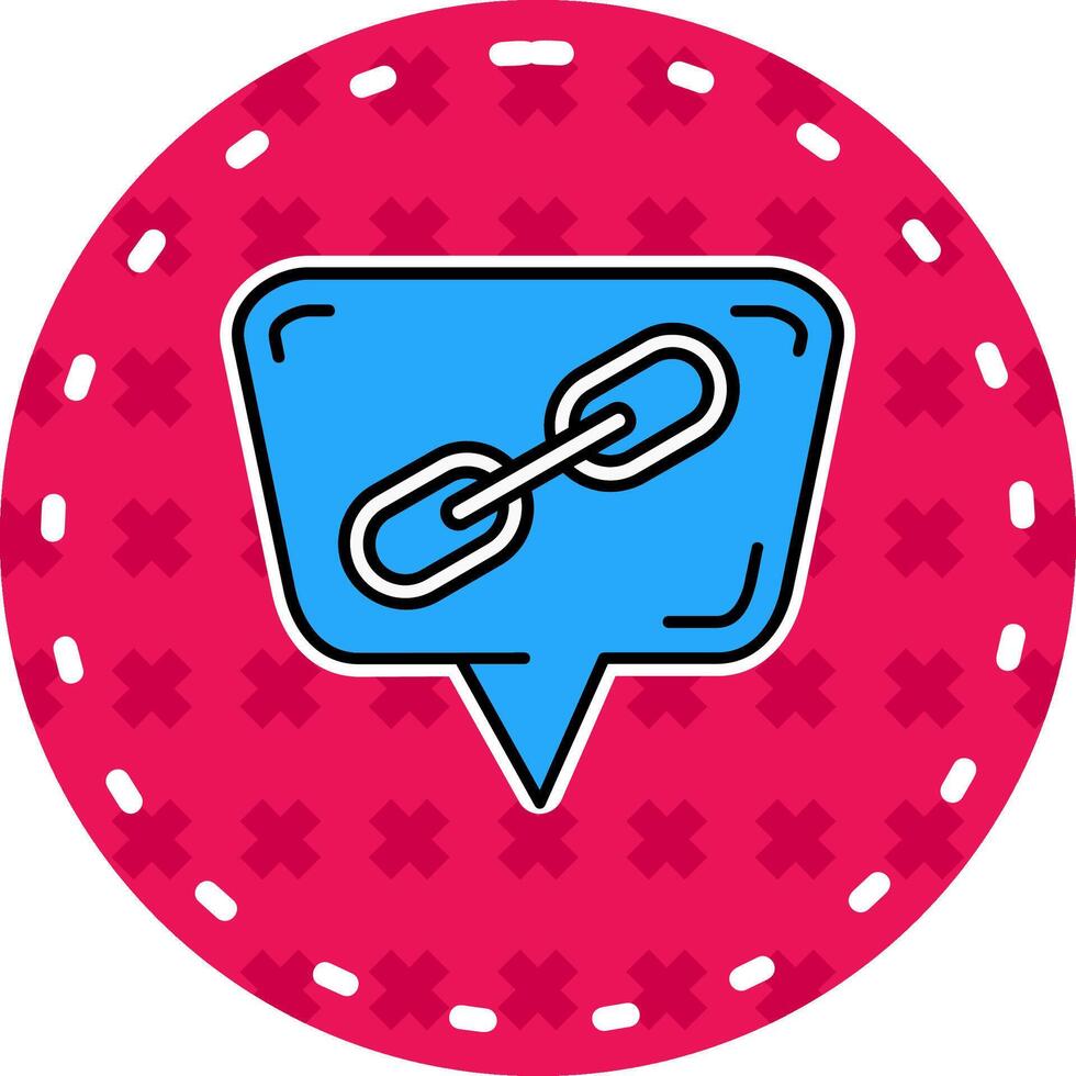 Link Line Filled Sticker Icon vector