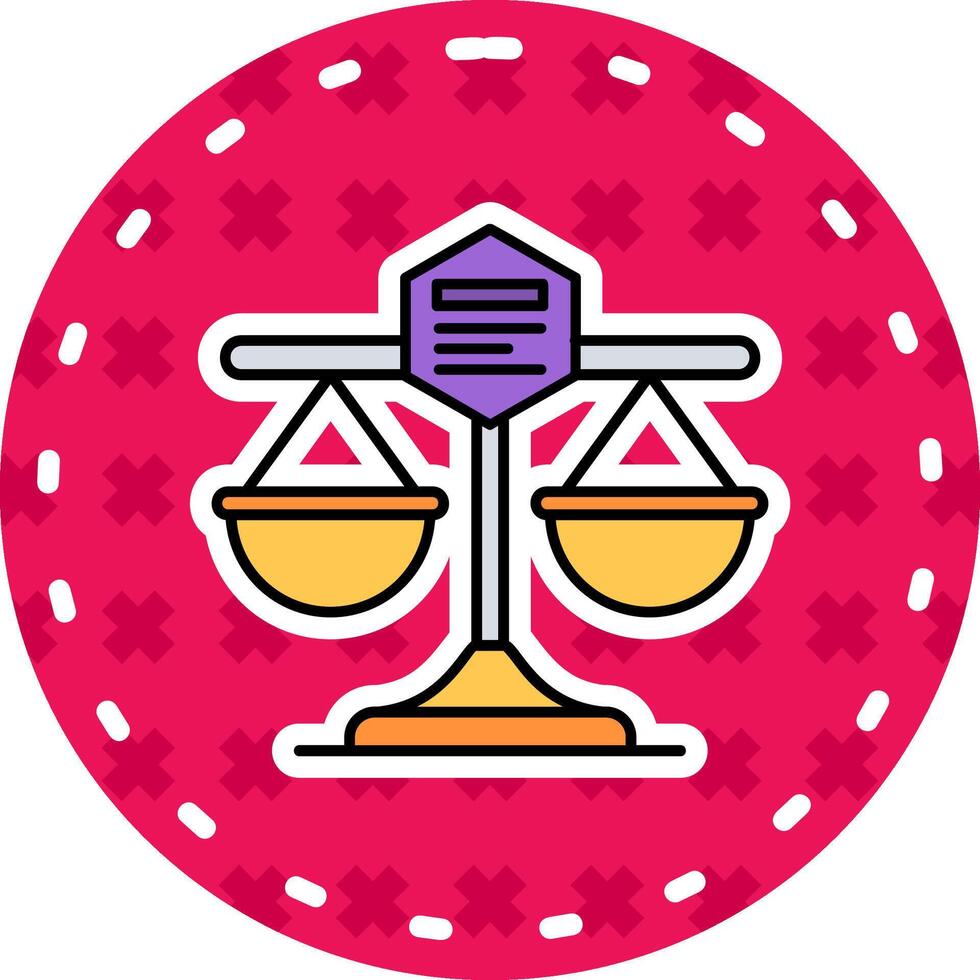 Scales Line Filled Sticker Icon vector