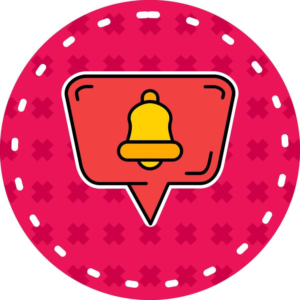 Bell Line Filled Sticker Icon vector