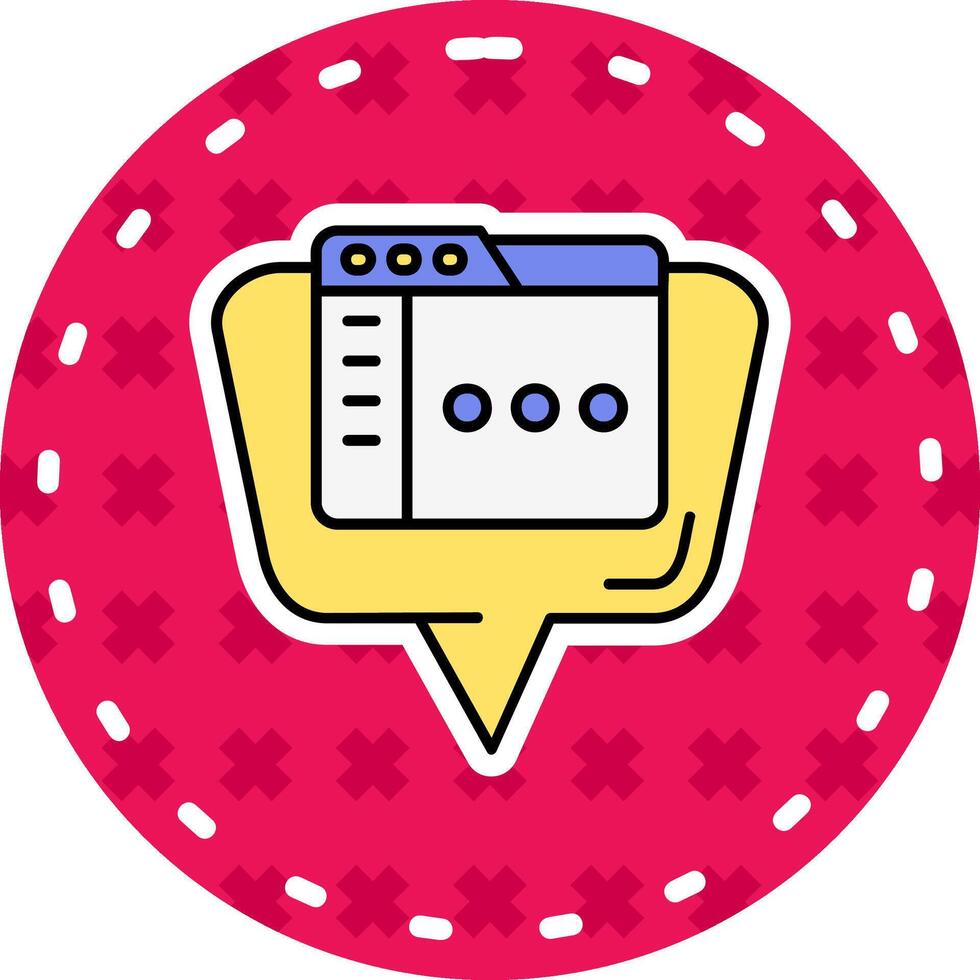 Browser Line Filled Sticker Icon vector