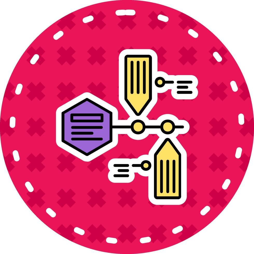 Timeline Line Filled Sticker Icon vector