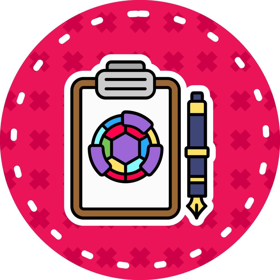 Report Line Filled Sticker Icon vector