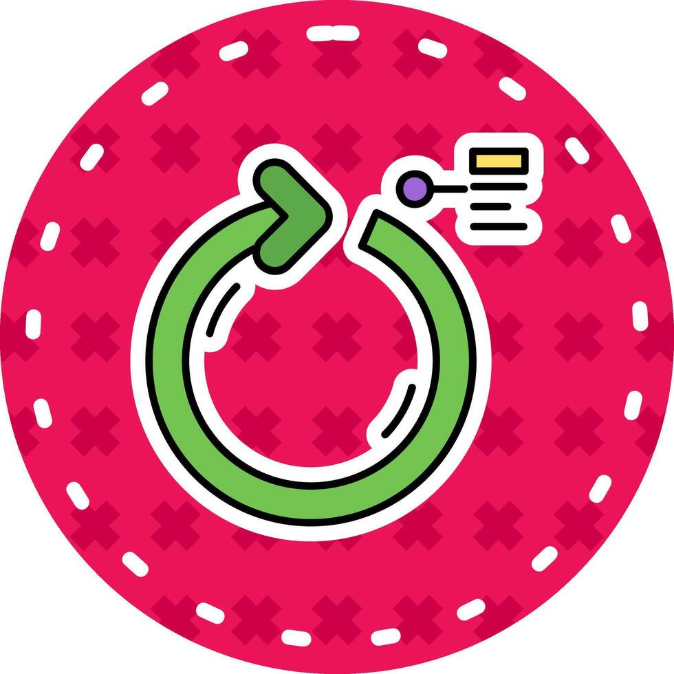 Circular Arrow Line Filled Sticker Icon vector