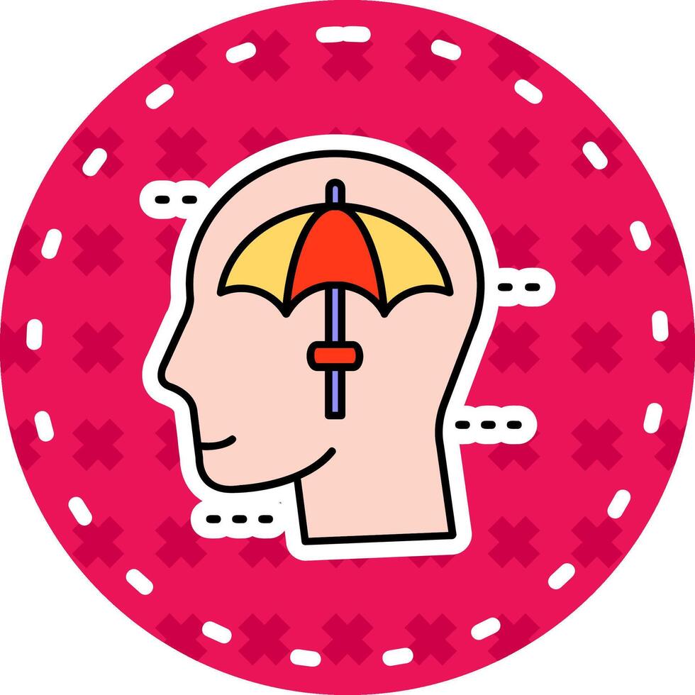 Umbrella Line Filled Sticker Icon vector