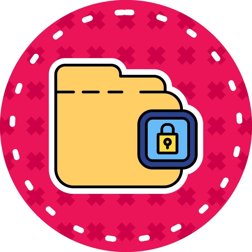 Locked Line Filled Sticker Icon vector