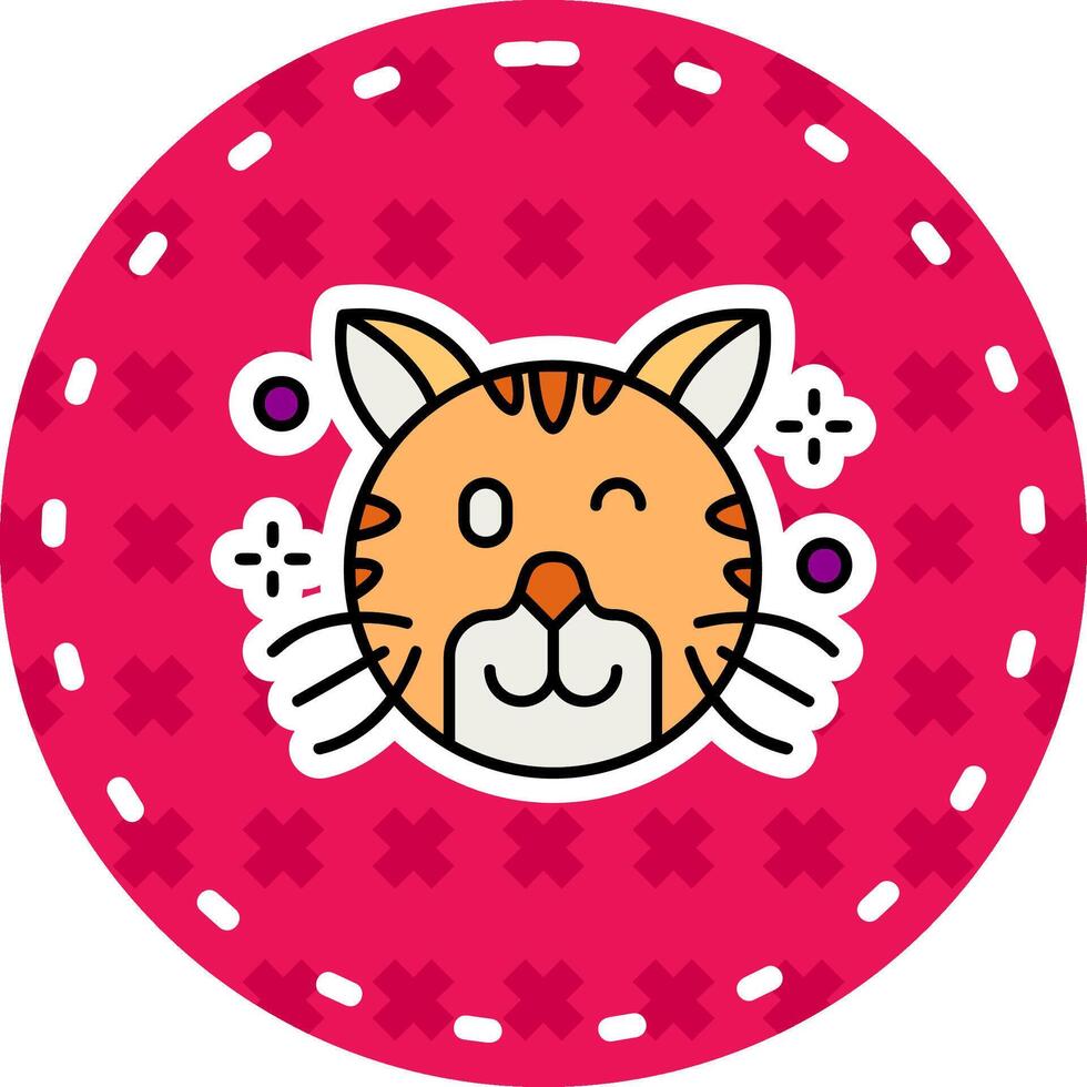 Wink Line Filled Sticker Icon vector