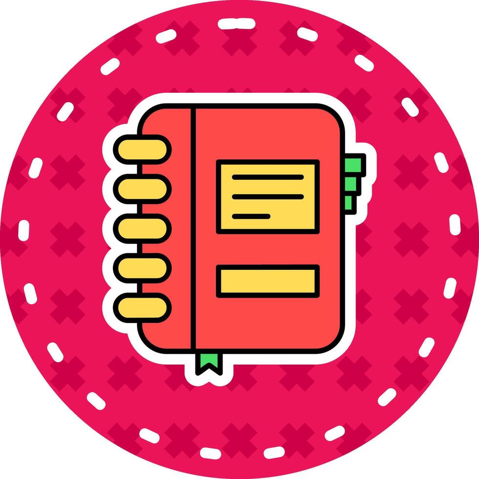 Notebook Line Filled Sticker Icon vector