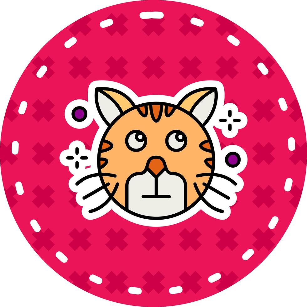 Rolling eyes Line Filled Sticker Icon vector