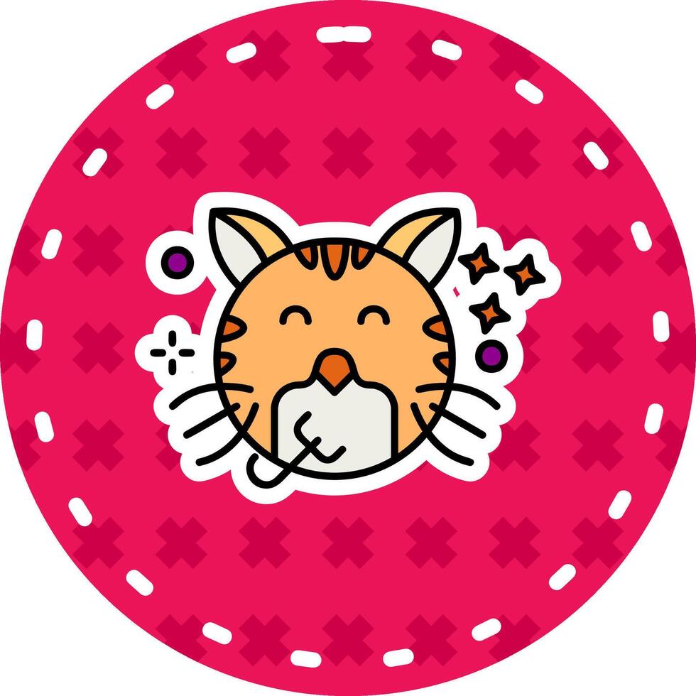 Congratulation Line Filled Sticker Icon vector