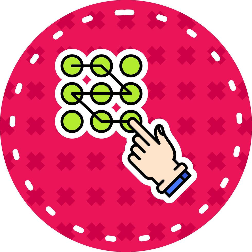 Pattern lock Line Filled Sticker Icon vector