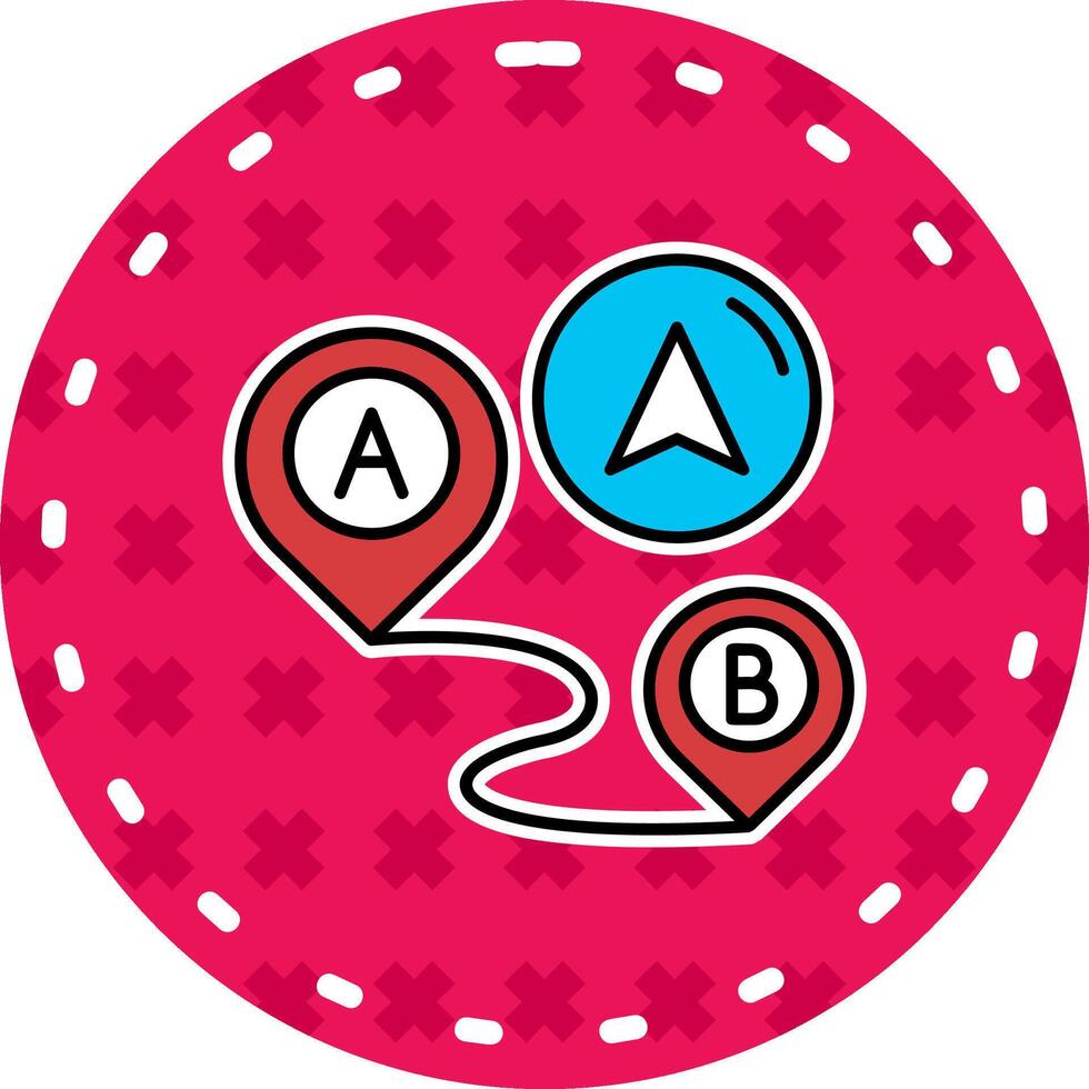 Distance Line Filled Sticker Icon vector
