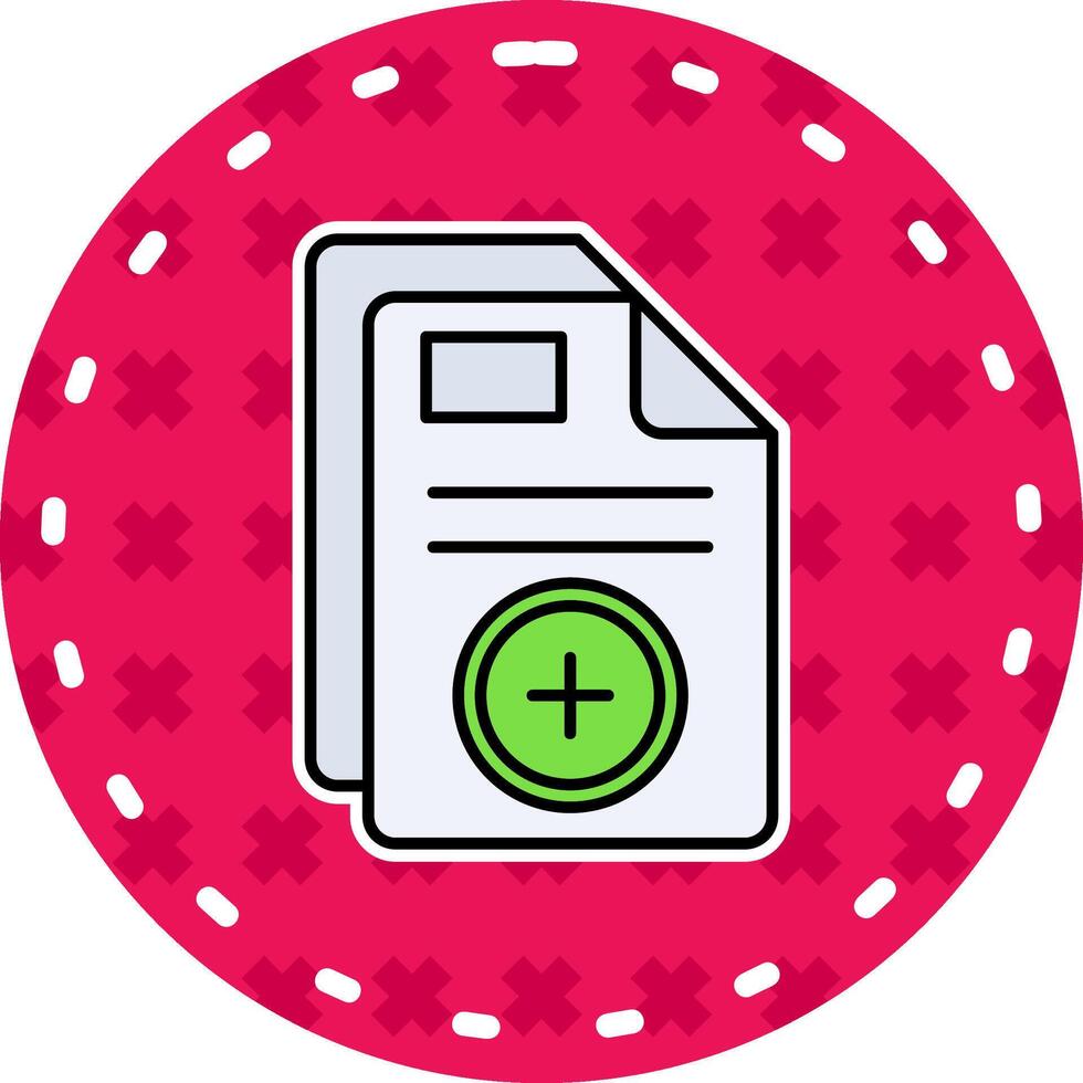 Add Line Filled Sticker Icon vector