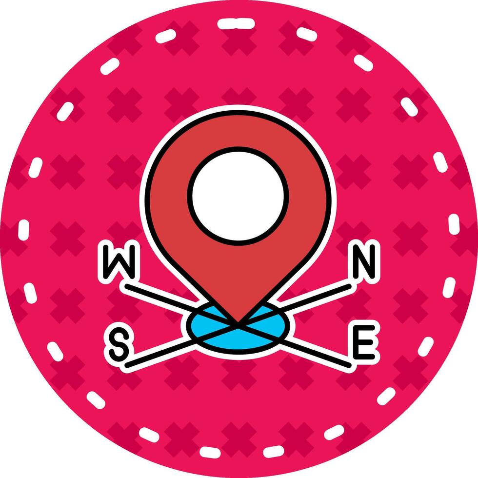 Corrdinate Line Filled Sticker Icon vector