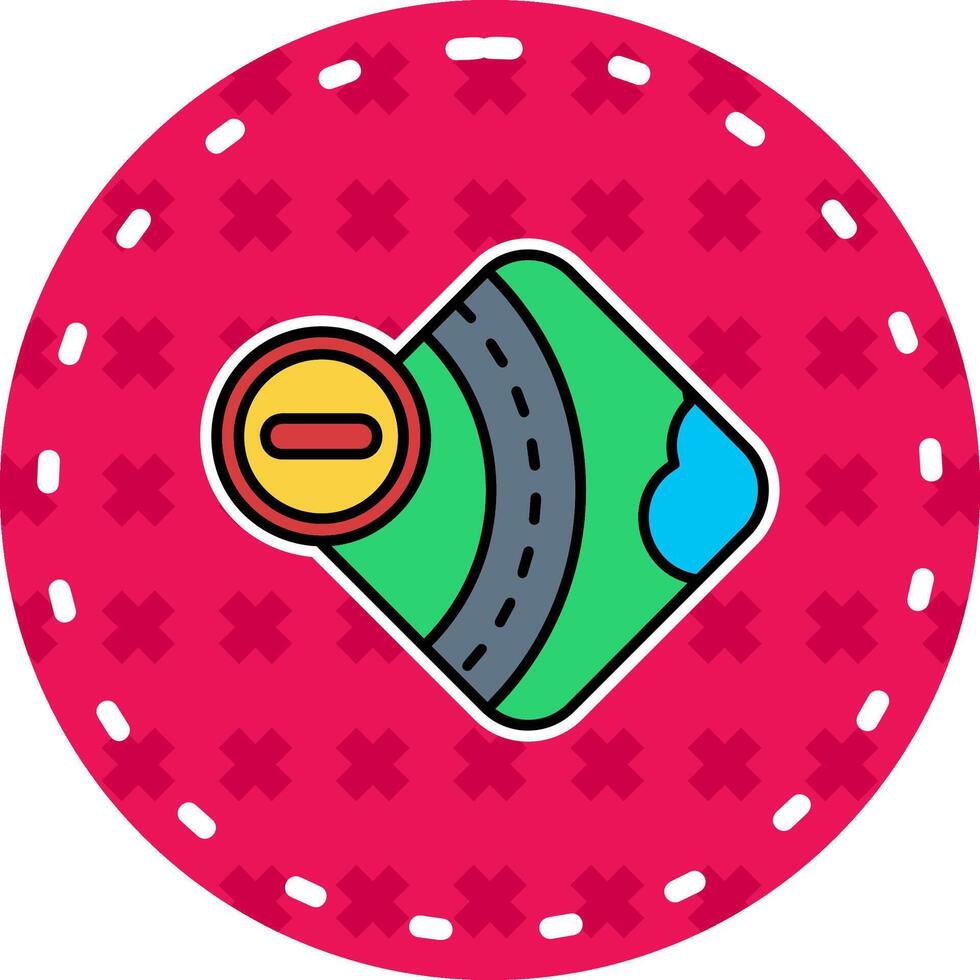 Block Line Filled Sticker Icon vector