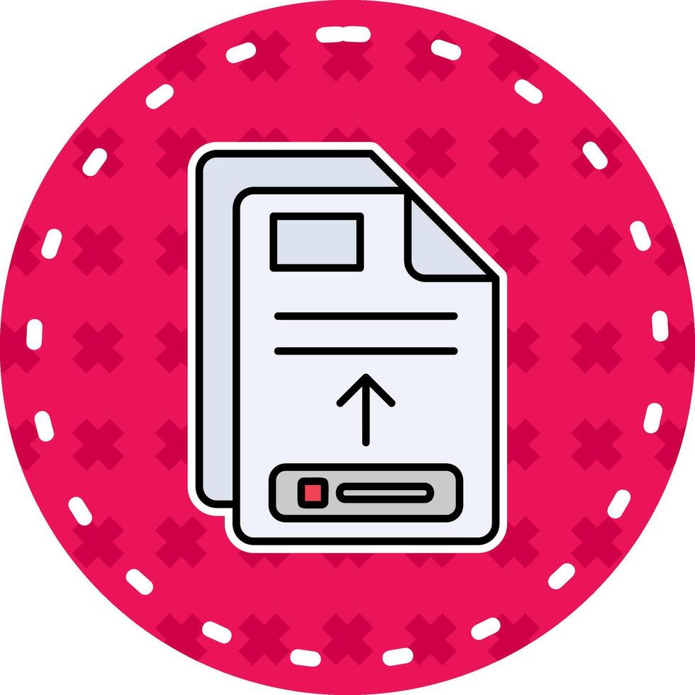 Upload Line Filled Sticker Icon vector