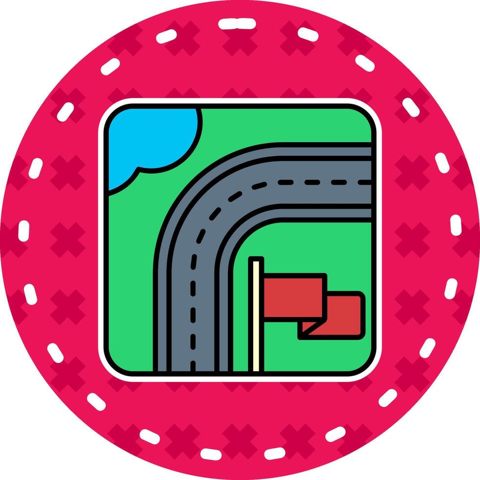 Destination Line Filled Sticker Icon vector