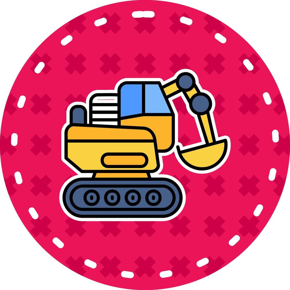 Construction Line Filled Sticker Icon vector