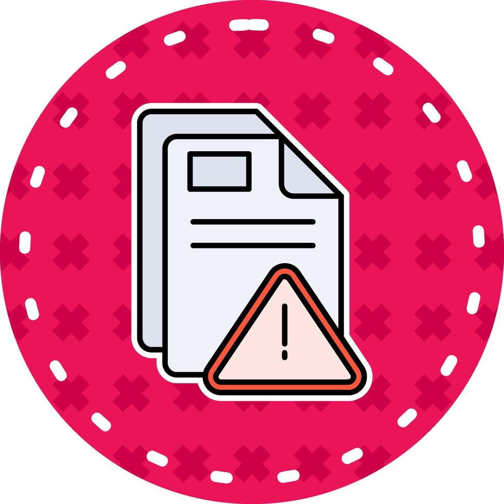 Alert Line Filled Sticker Icon vector