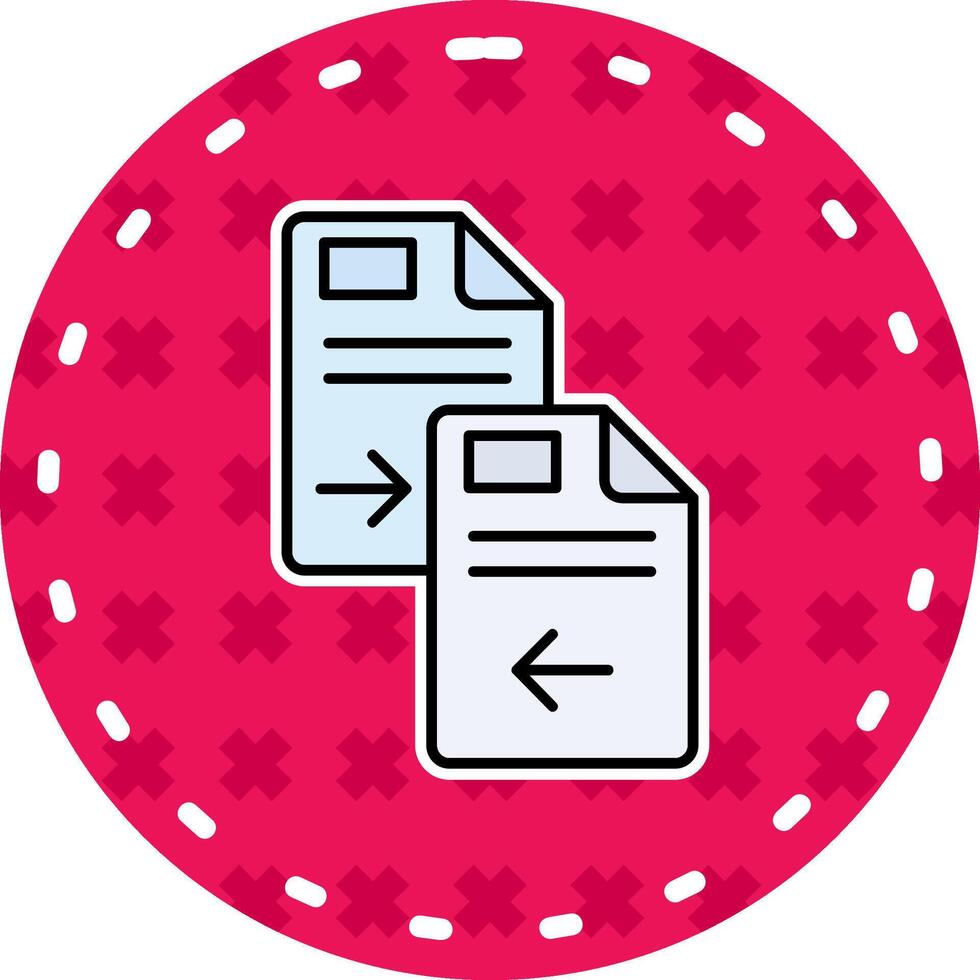 Copy Line Filled Sticker Icon vector