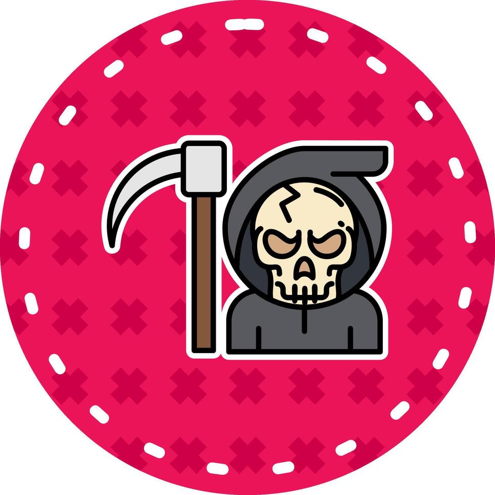 Death Line Filled Sticker Icon vector