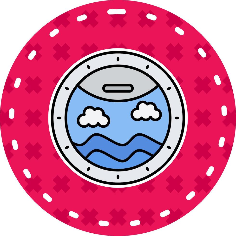 Porthole Line Filled Sticker Icon vector