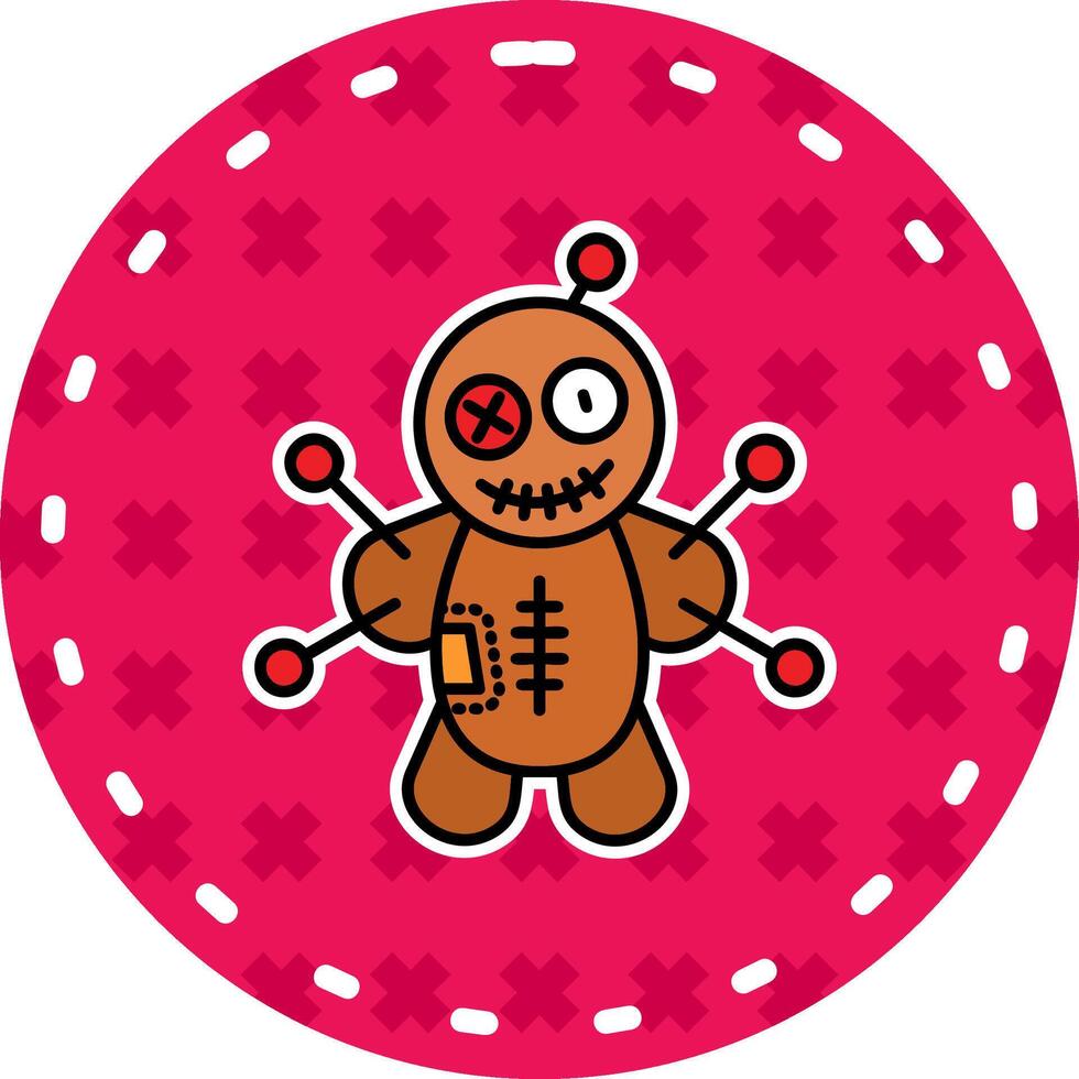 Voodoo Line Filled Sticker Icon vector