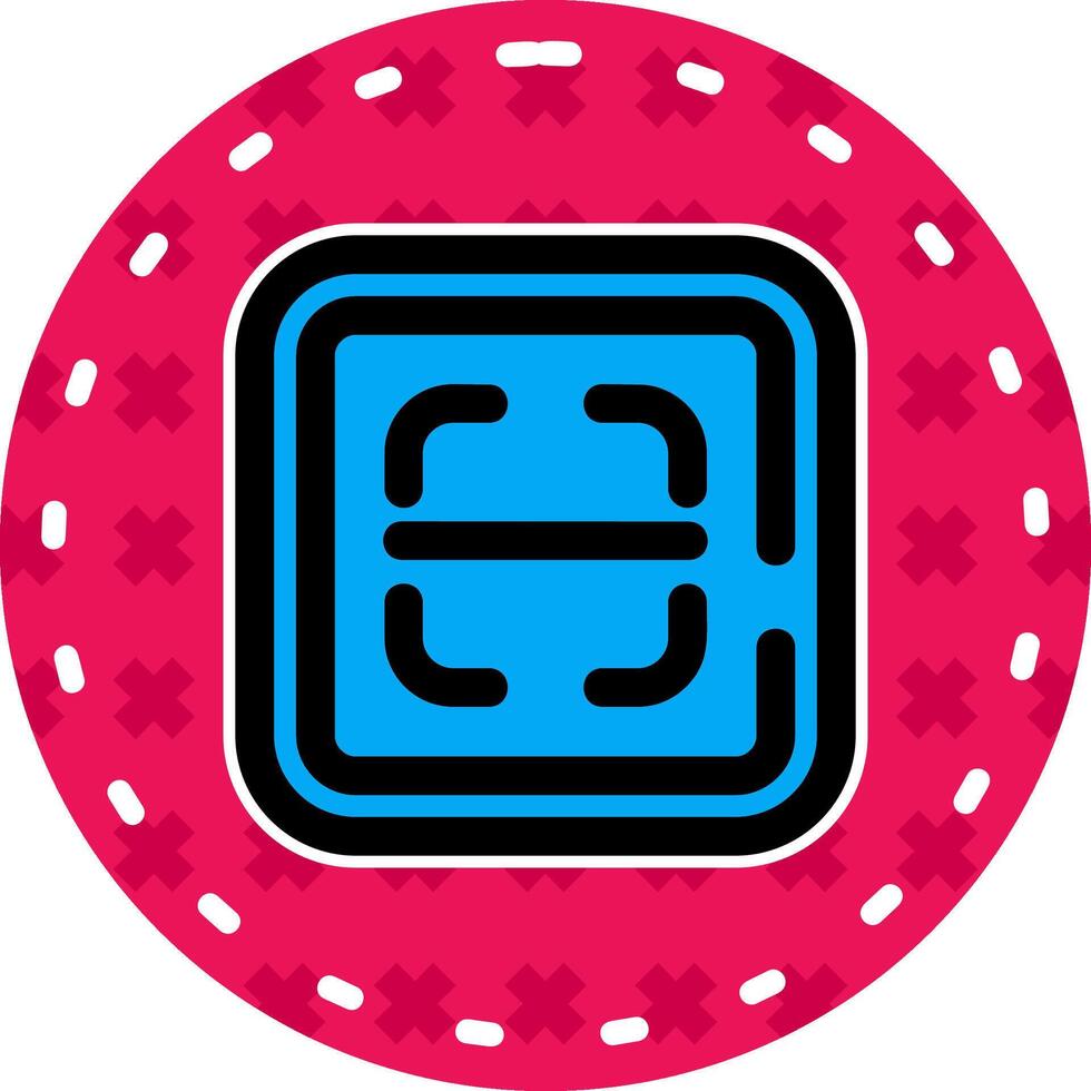 Scan Line Filled Sticker Icon vector