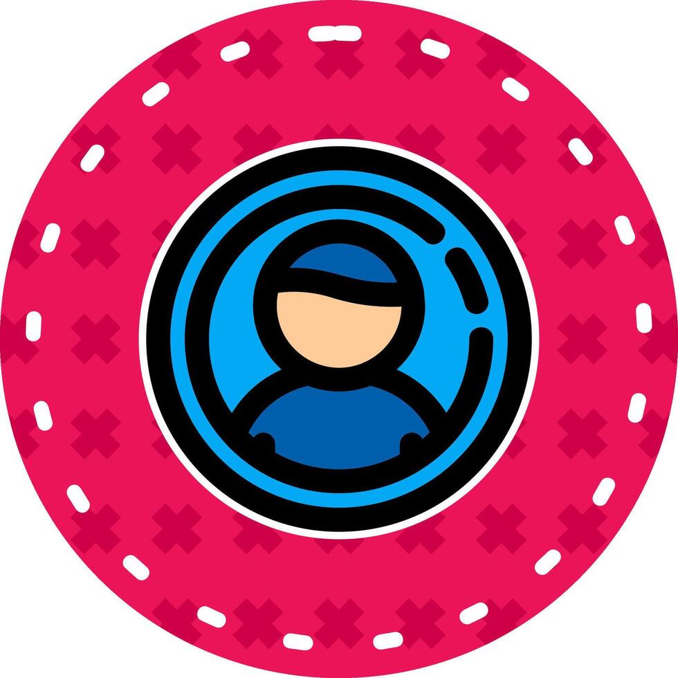 User Line Filled Sticker Icon vector
