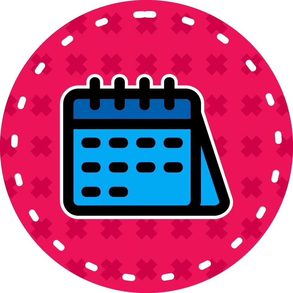 Calender Line Filled Sticker Icon vector