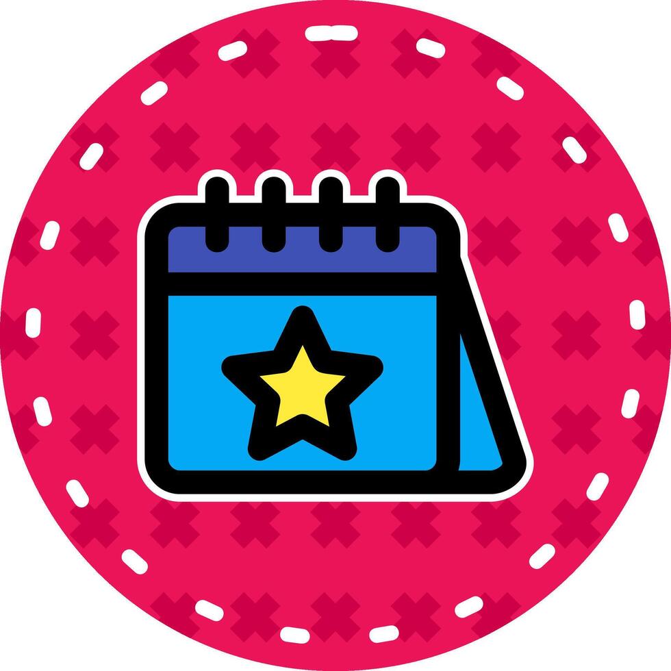 Calender Line Filled Sticker Icon vector