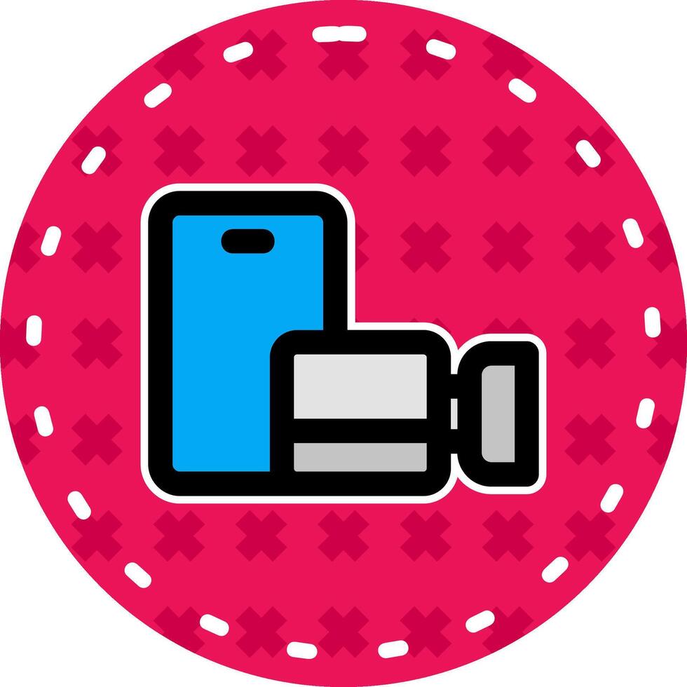 Video call Line Filled Sticker Icon vector