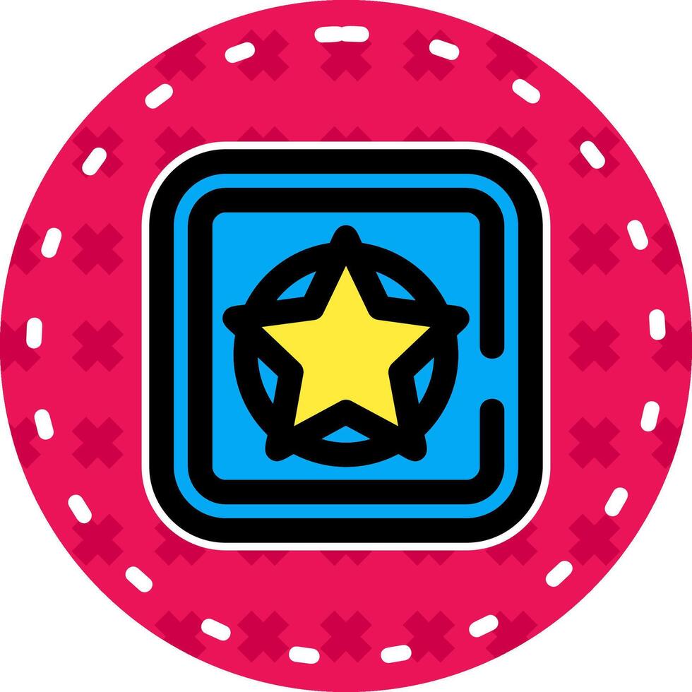 Star Line Filled Sticker Icon vector