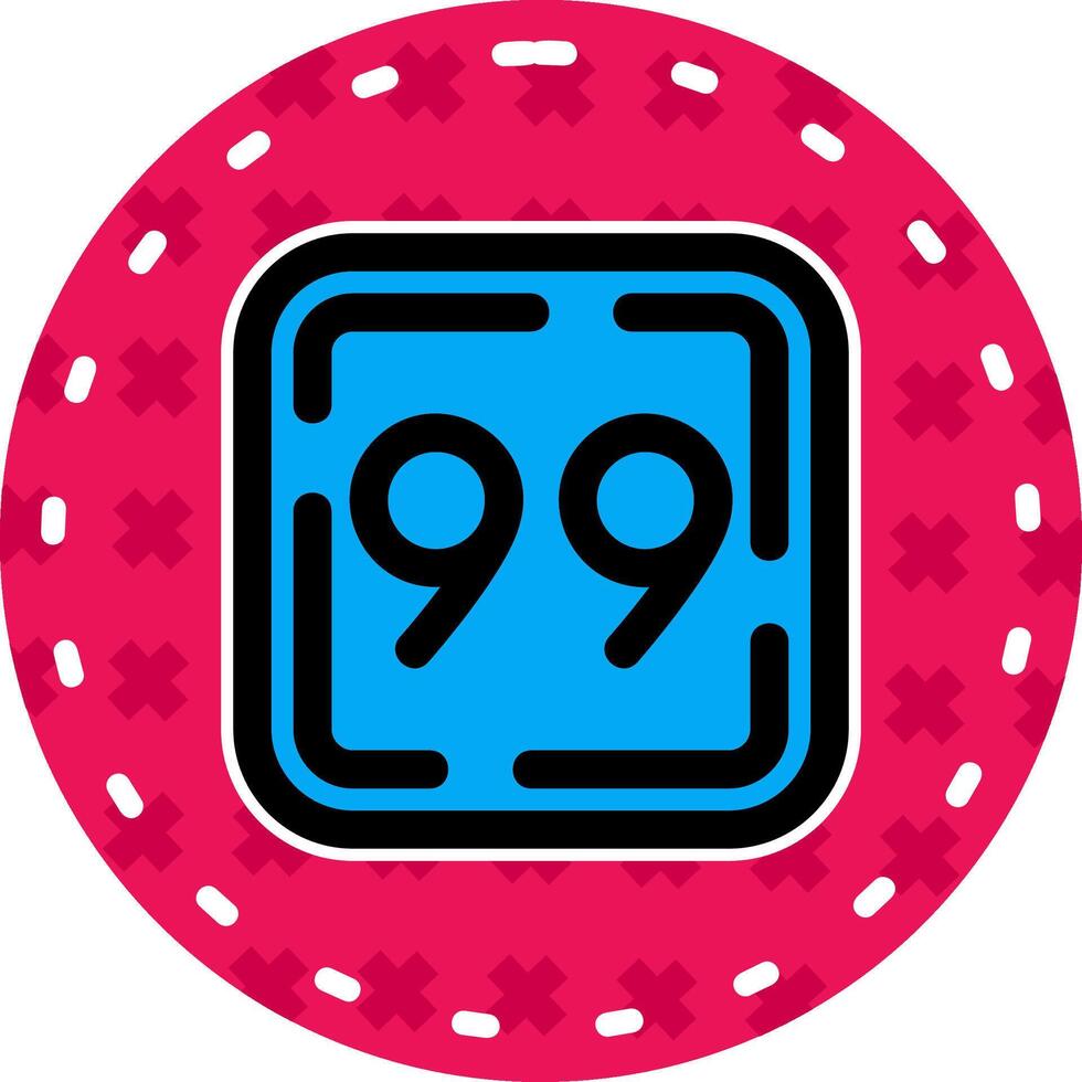 Ninety Nine Line Filled Sticker Icon vector