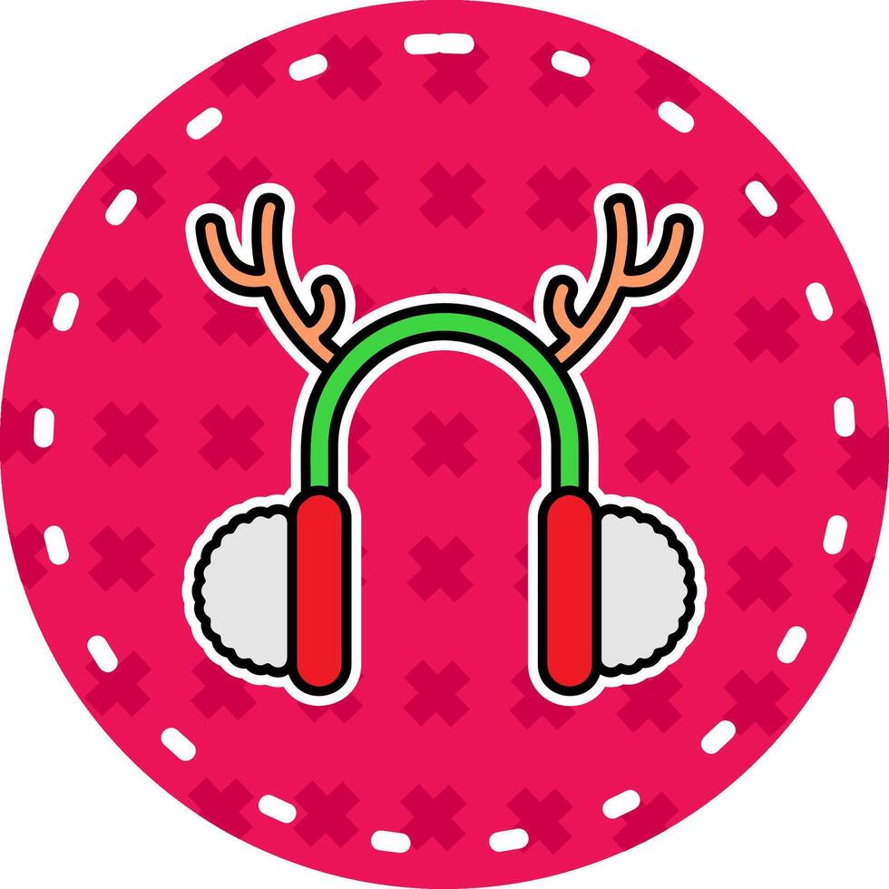 Earmuffs Line Filled Sticker Icon vector