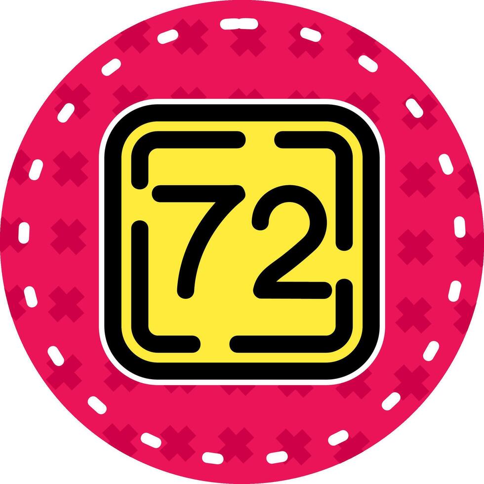 Seventy Two Line Filled Sticker Icon vector
