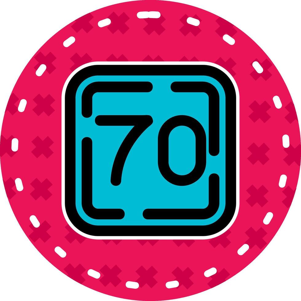 Seventy Line Filled Sticker Icon vector