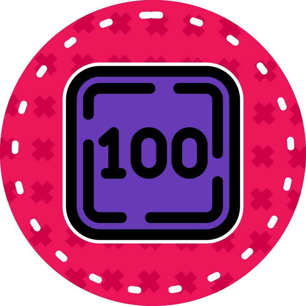 One Hundred Line Filled Sticker Icon vector